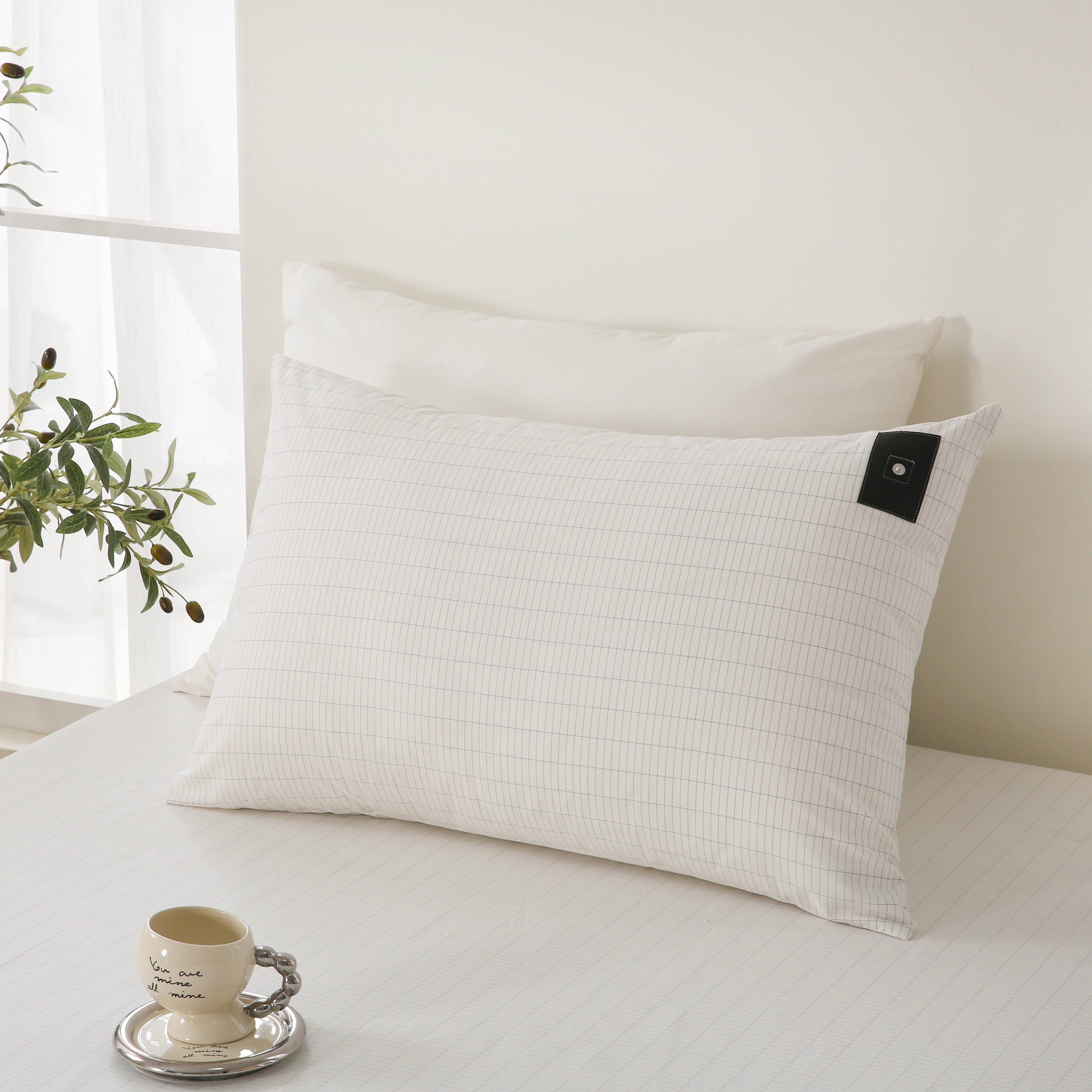 5% Silverfiber Ground Earthing Pillowcase in Beige color