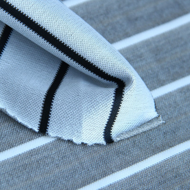 Silver Conductive Textile fabric can also customized the insulated strip pattern color, picture showed is a black strip