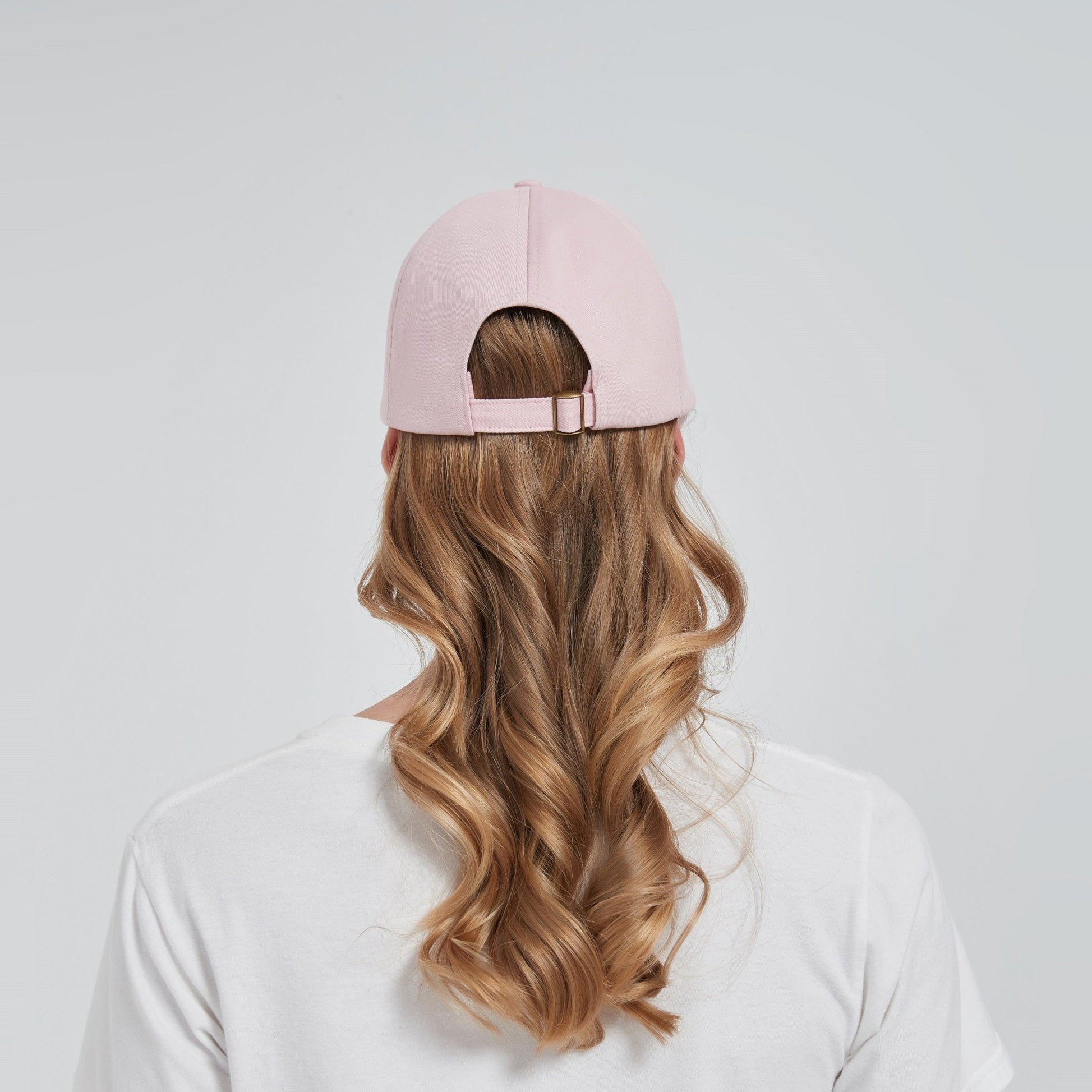 Back View of EMF Protective Baseball Hat in pink color