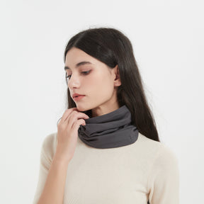 Side View of EMF Thyroid Protector in Heather Navy Color