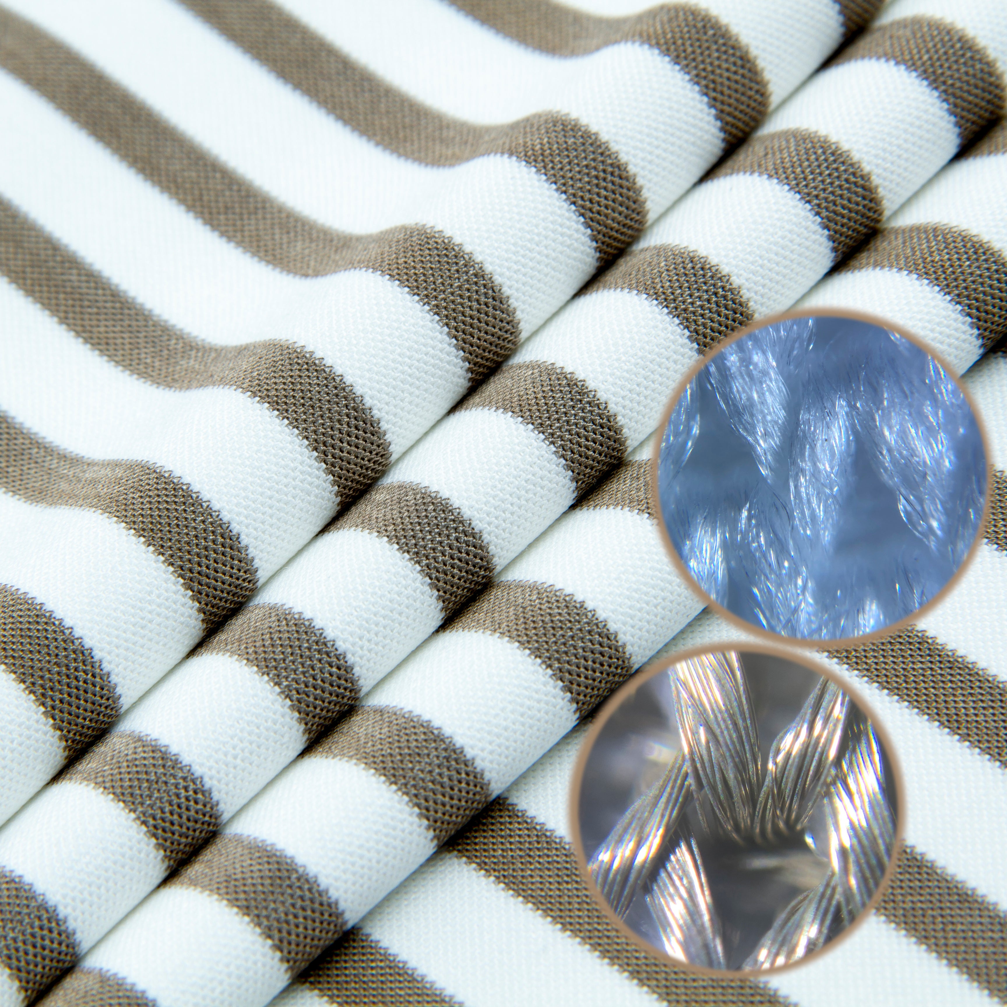 Silver Conductive Textile in Zebra Pattern, the microstructure picture indicate the knit style and it is suitable for FSR pressure mapping sensor