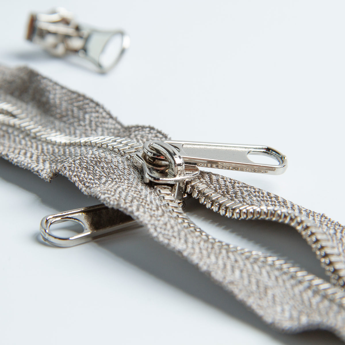 Silver Plated Zipper, Slider and Tape. Tape is made from 100% Silverfiber.