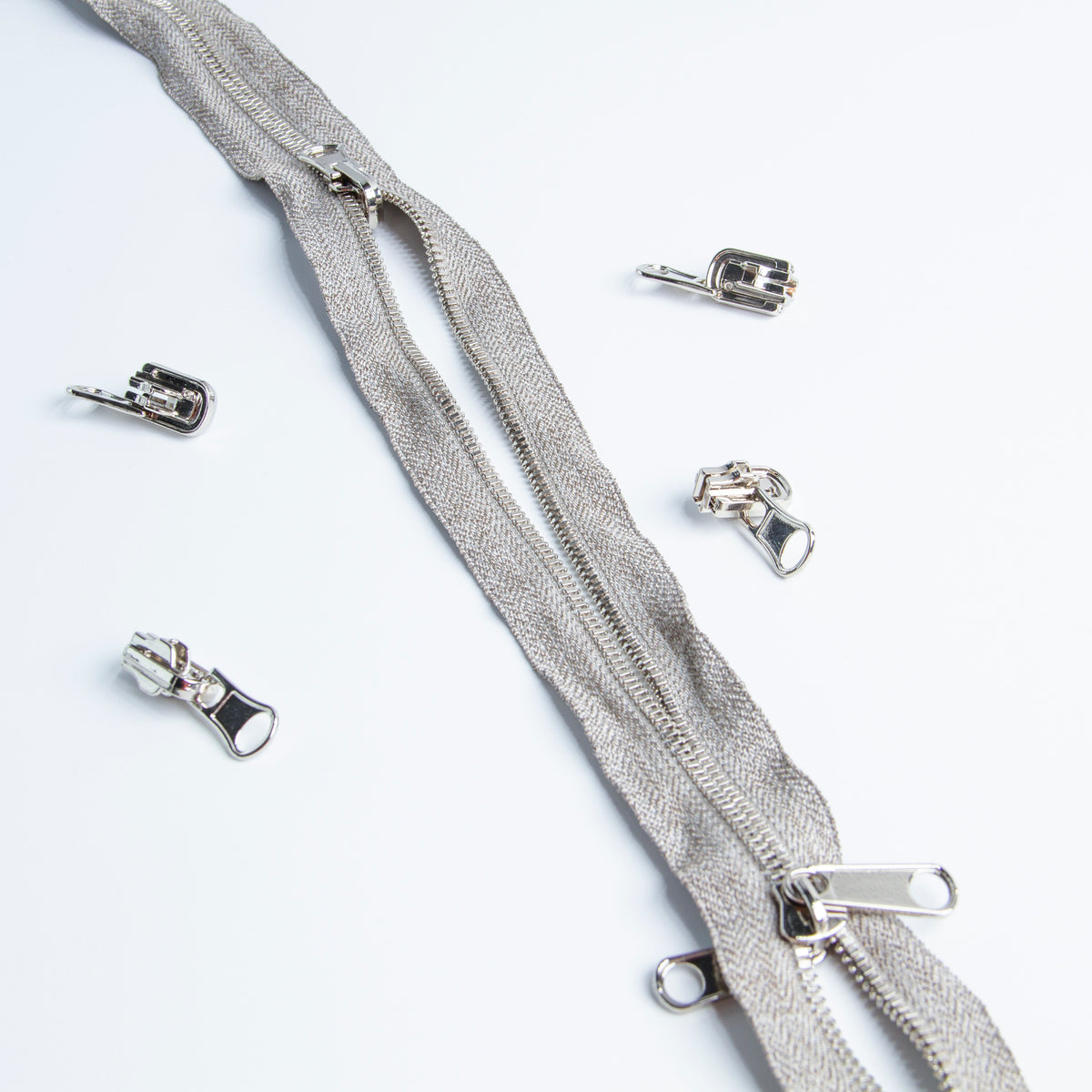 Silver Plated Conductive Zipper, Slider and Tape are seperated