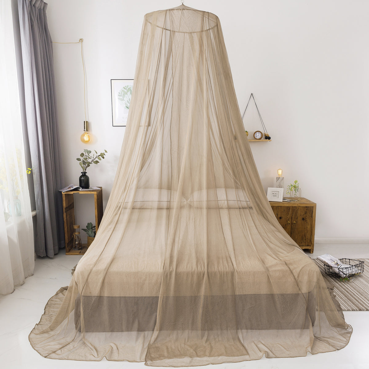 EMF Bed Canopy, Circular, King Size，Front view