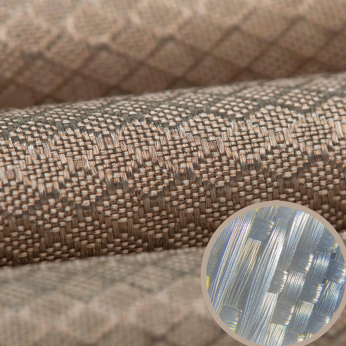 100% Silver fiber woven fabric in diamond pattern
