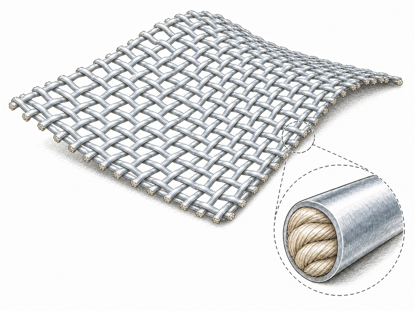 Macro view of a metallized open textile substrate